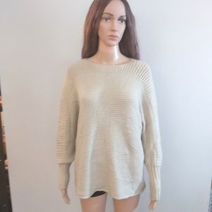 CCK beige tan wool blend knit sweater